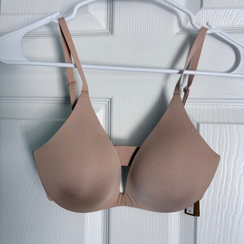 NEW SKIMS Wireless Form Super Push-Up Bra 30D Clay PL-PLG-9558W Tan NWT